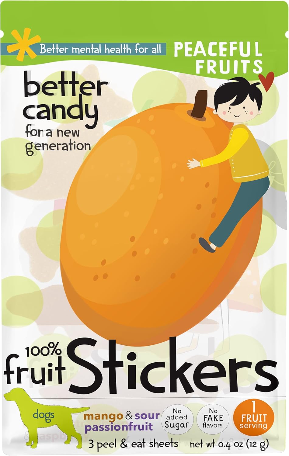 Peaceful Fruits PeelnEat Dog Stickers Candy that's 100