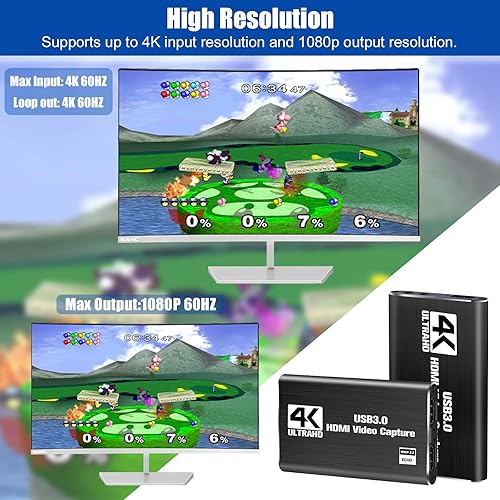 Miniatura 3 de Tarjeta de captura, tarjeta de captura de video HDMI, tarjeta de captura de interruptor, tarjeta de captura de juegos HDMI a USB para transmisión de