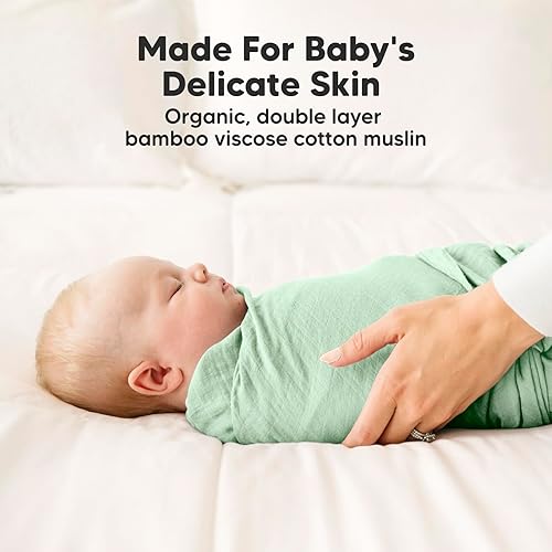 Miniatura 4 de Paquete de 4 mantas de muselina para bebés, niños y niñas, mantas orgánicas para bebé, unisex, mantas de recepción, pañales para recién nacidos,