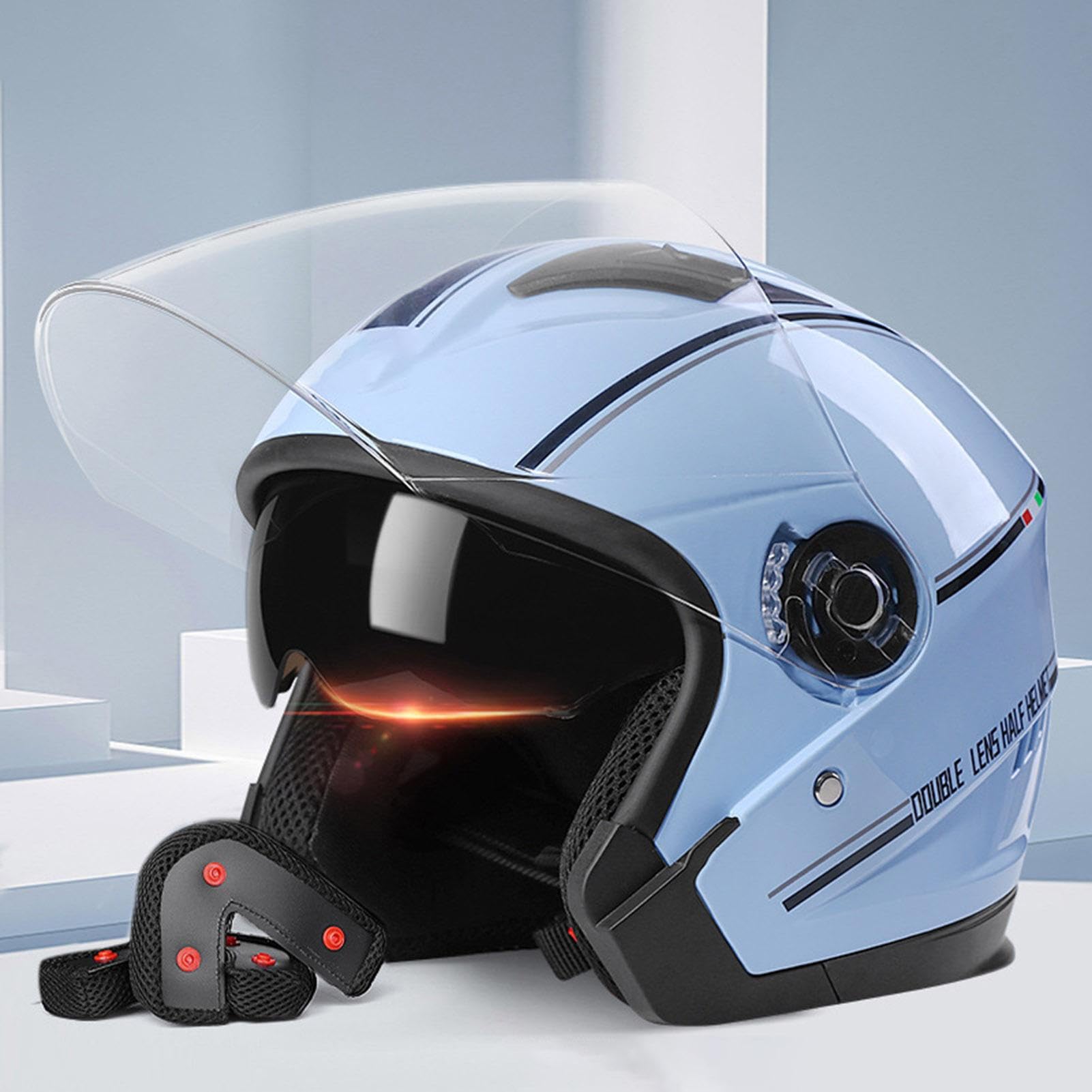 Kaski motocyklowe dla ? ?czyzn - Bezpieczne kaski rowerowe z podwójnym daszkiem i regulowanym paskiem z klamr? | Wygodne kaski rowerowe Mountain Road Akcesoria dla doros?ych m? ?czyzn i kobiet Retorno