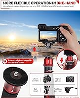 Vista 28 de IFOOTAGE 71 "fibra de carbono cámara monopod profesional telescópica video monopods base trípode compatibilidad cámaras réflex cámaras videocámaras