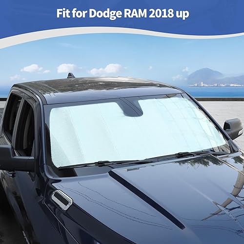 Miniatura 4 de RT-TCZ Parasol para parabrisas RAM para Dodge RAM 1500 2500 3500 2018 - Presente parasol delantero