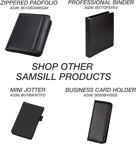 Miniatura 7 de Samsill Padfolio profesional con cierre seguro con cremallera, funda para tableta de 10.1 pulgadas y bloc de notas de 8.5 x 11 pulgadas, marrón,