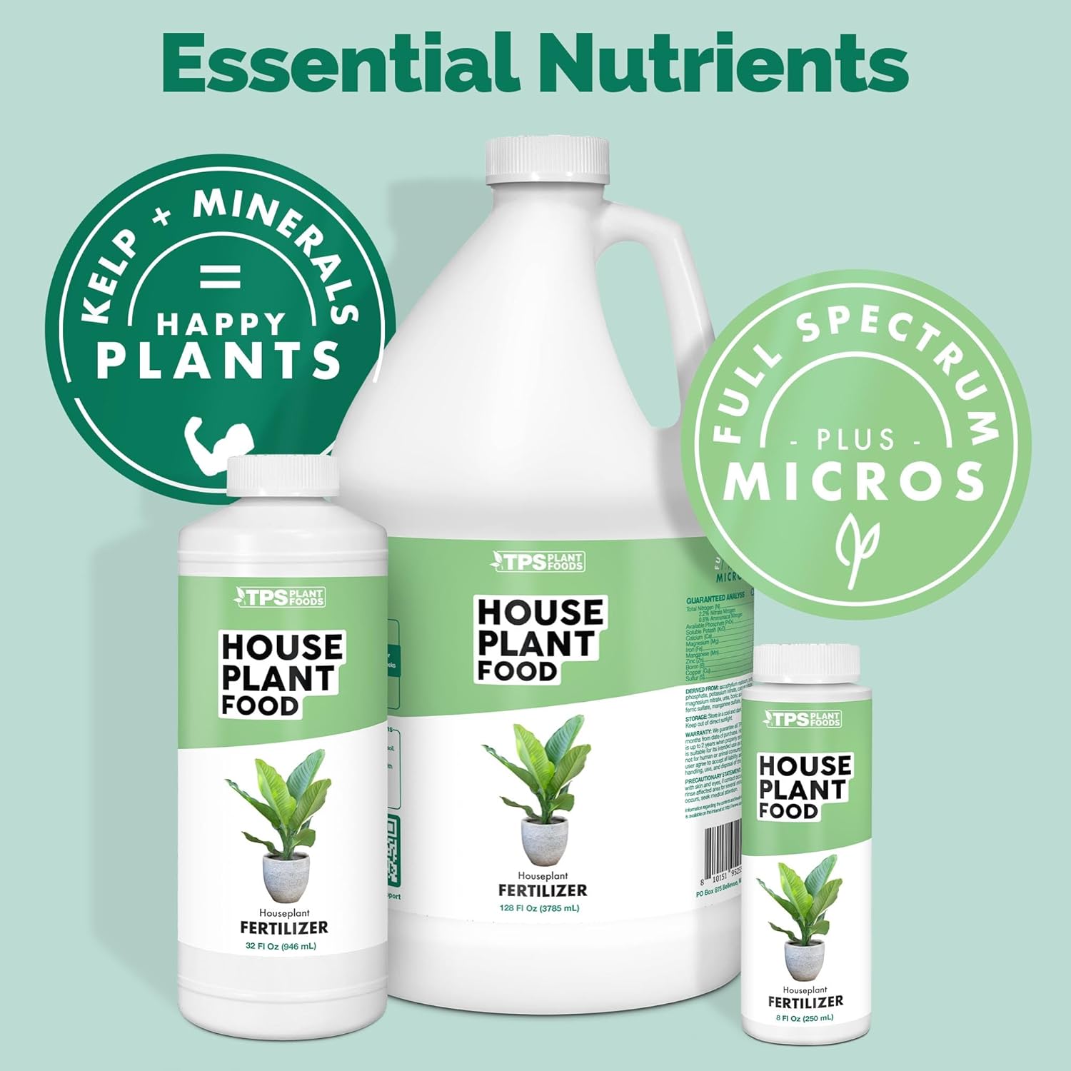 Houseplant Fertilizer – Liquid Plant Food for Lush Growth, Rich Green Leaves & Stronger Root Development, 32 oz