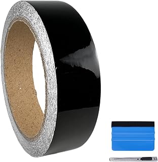 LZLRUN Free Tool Kit High Gloss Vinyl Wrap Kit for Black Out Chrome Delete Window Trim Door Trim (1Inches x 30Feet)