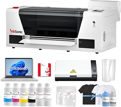 H13 F1080 DTF Printer Machine, A3 Apparel Printer Bundle with Oven&DTF Laptop, Easy Maintenance, High Speed Print, Commercial Garment Printing Machine, Direct to Film, Curing Oven, Heat Press
