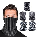 S A Company 5-Pack UV Face Shield | UV 30+ Multipurpose Neck Gaiter Balaclava for Adults