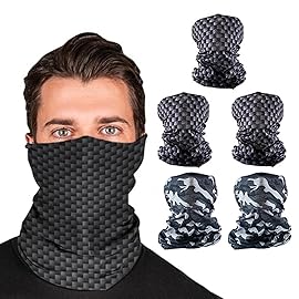 S A Company 5-Pack UV Face Shield | UV 30+ Multipurpose Neck Gaiter Balaclava for Adults