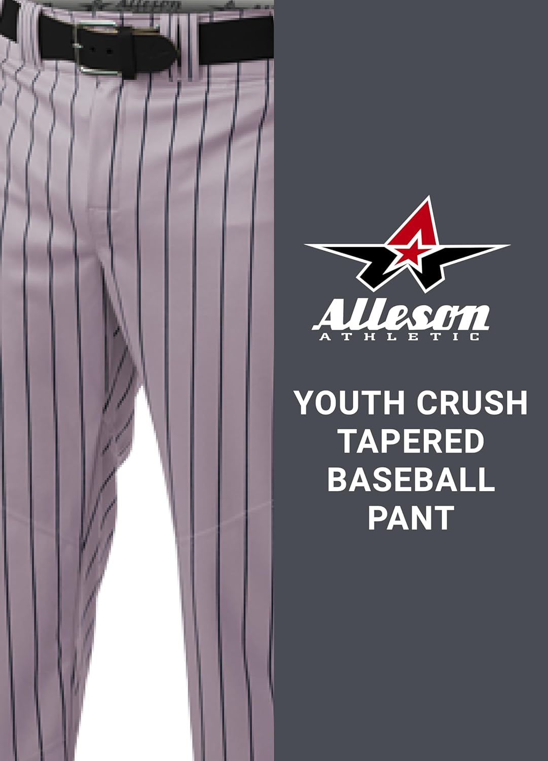 Alleson Ahtletic Badger Sports 655WPNY - Crush Pinstripe Pant - L - GY/BK Grey/Black