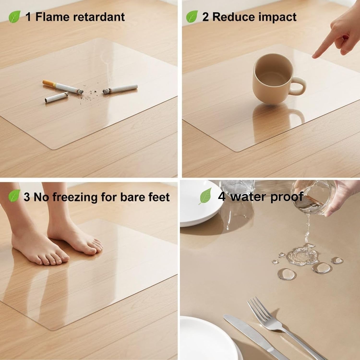 Round Transparent PVC Chair Mat, Carpet Floor Protector Mat 0.04in, Clear Plastic Floor Mats 12in-72in Household Waterproof and Non-Slip Chair Mats, Protector for Desks and Chairs(80cm/32in)
