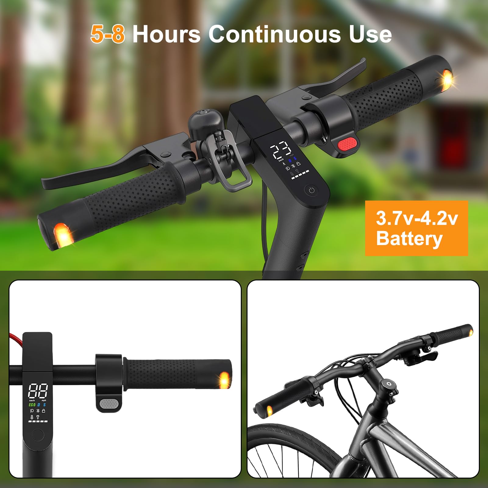 Patinete eléctrico para empuñaduras de manillar con lámpara de señal de giro para Xiaomi M365 Pro 1S Pro 2 Mi3 silicona antideslizante luz nocturna cubierta de manillar 135 mm