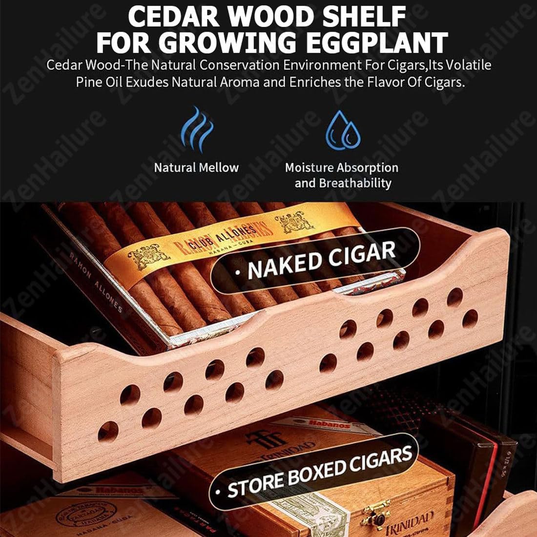 Humidor eléctrico 50L,Madera Cedro español Cigarcabinet