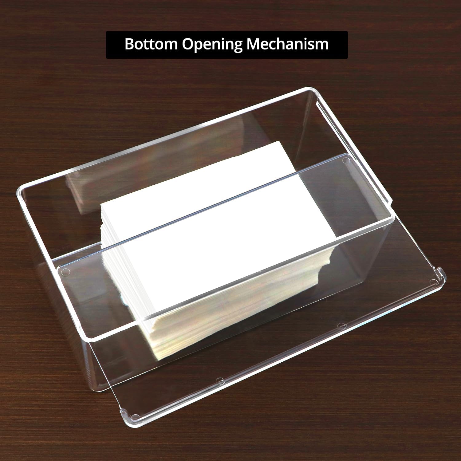 QWORK Acrylic Tissue Box Holder 10.2"x5.5"x4.3" – Clear Rectangular Organizer for Bathroom, Bedroom & Office, 2 Pack