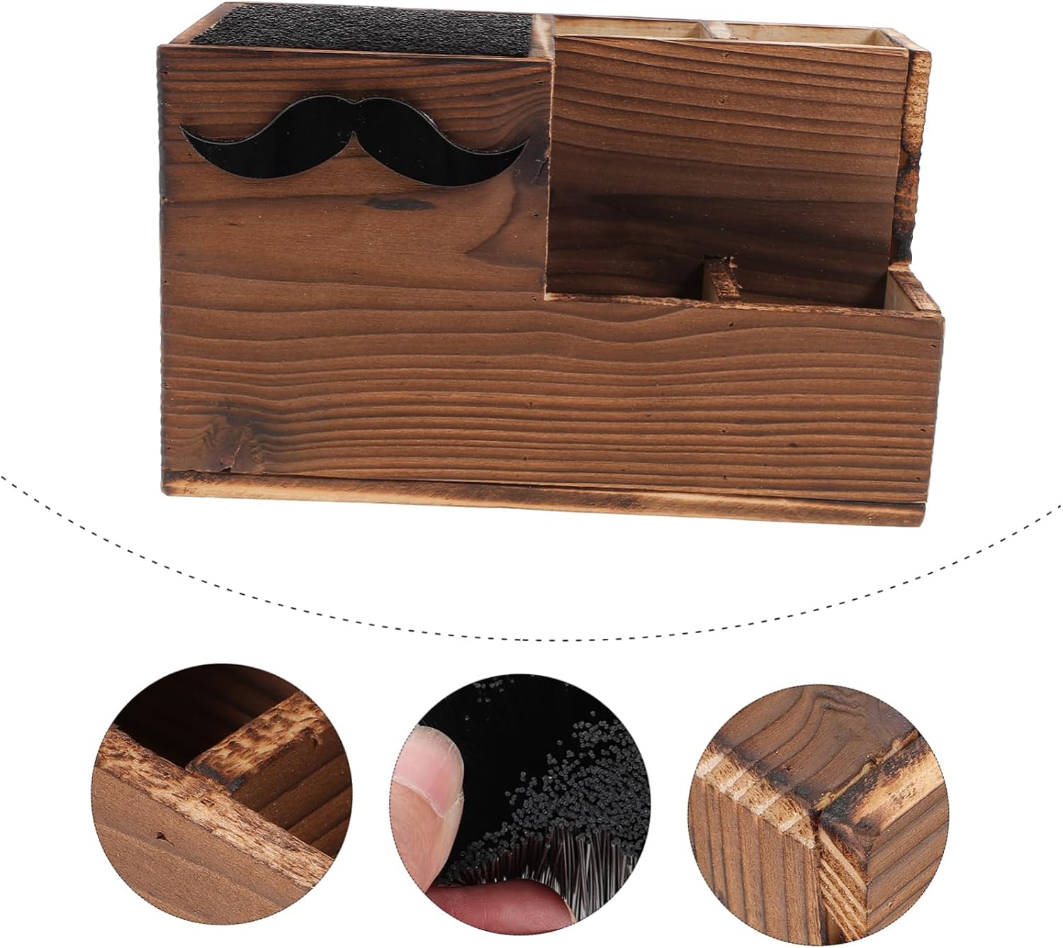Eco-friendly Wood Material Scissor Seat Barber Accessories Hairdressing Storage Box Random Color