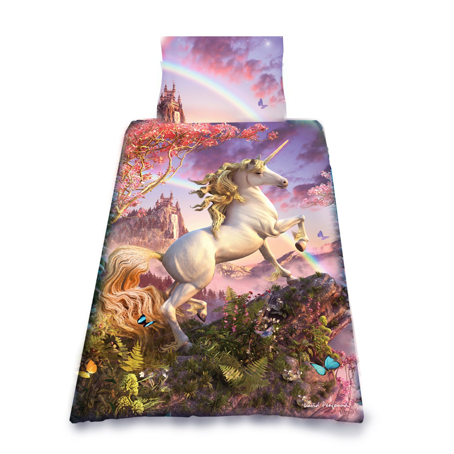 Wild Star@Home Awesome Unicorn Duvet Cover and Pillowcase Set (Single 200 cm x 135 cm)