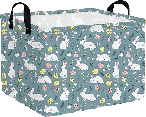 Miniatura 32 de FXOLCSHE - Cesta rectangular de animales, cesta de almacenamiento impermeable para recámara, cesta de guardería, cesta de almacenamiento para