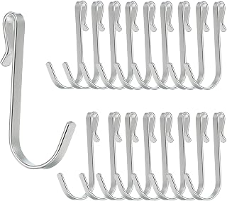 PATIKIL 2.3" J Hooks, 20 Pack, Silver Iron, Modern Style, Kitchen, Garage, Closet, Bathroom, Office Holder