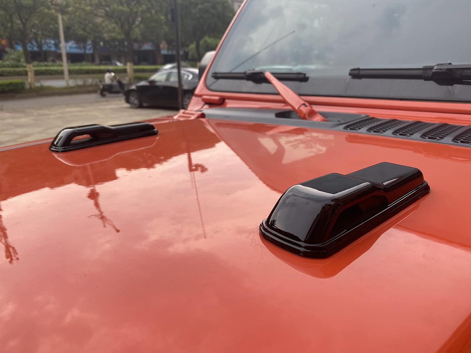 Engine Hood Hinge Cover External Decoration Accessories Compatible with 2018-2021 Jeep Wrangler JLU JL Sport Sahara Freedom Rubicon Unlimited, 2020 2021 Gladiator JT 2-Door and 4-Door - Black