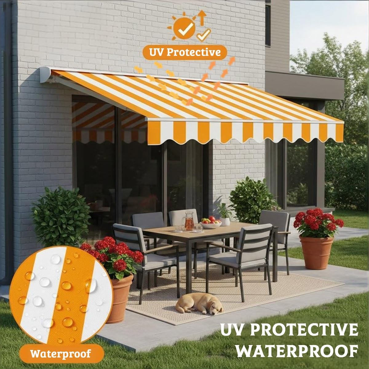 Ning Housse de protection imperméable en tissu rétractable pour abri Sune 2-5 m Bei 200 x 150 cm