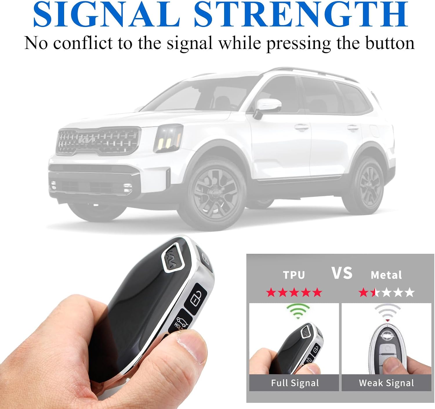 Creativity For KIA Telluride K5 key fob cover accessories (Silver) image 5