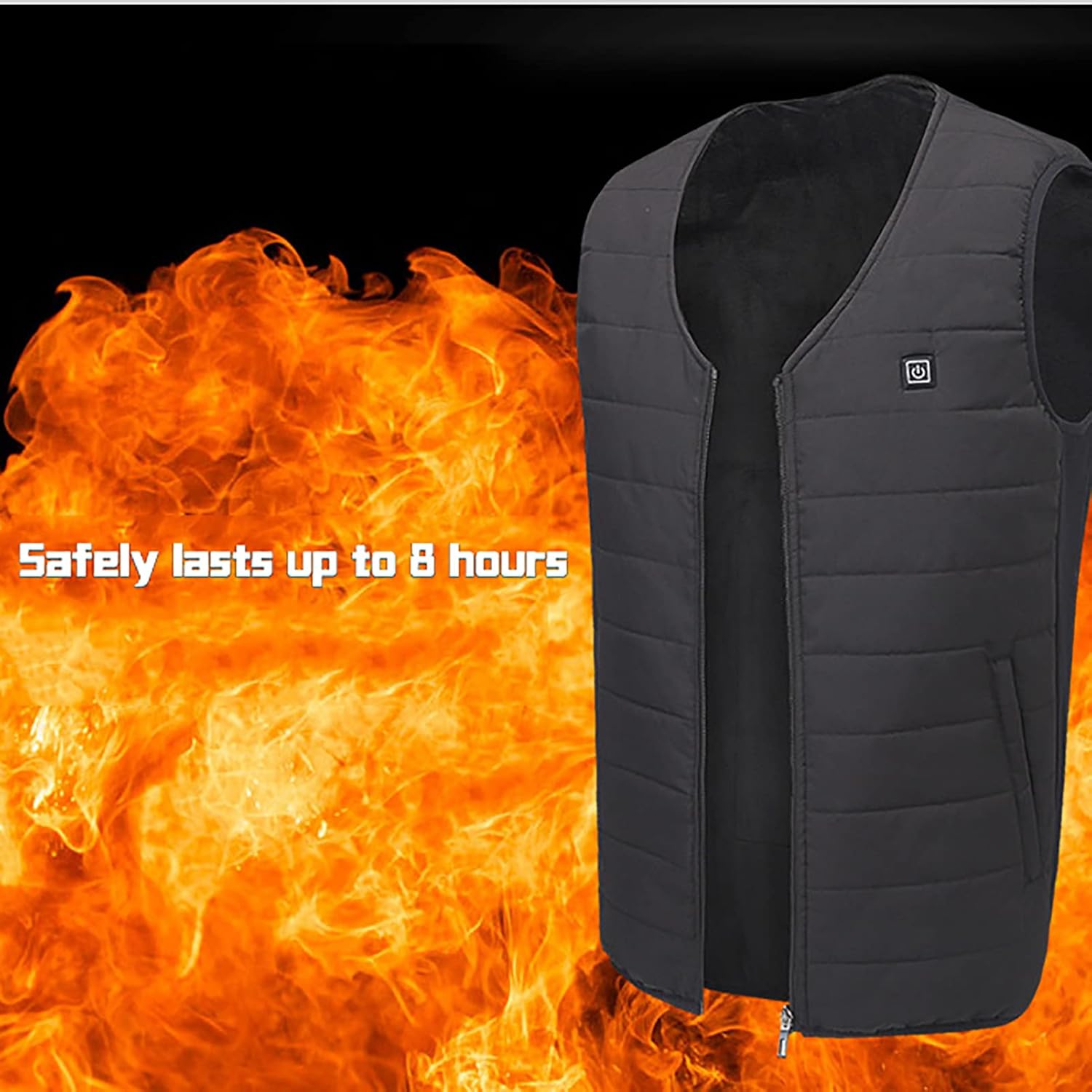BK&MF Fleece Heated Vest for Men & Women, Washable Electric Heating Vest for Hunting Hiking Skiing