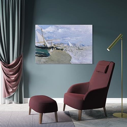 Miniatura 4 de Joaqun Sorolla - Póster de Barcas En La Playa Costa De Levante, pintura decorativa en lienzo para pared, para sala de estar, dormitorio, 24 x 36