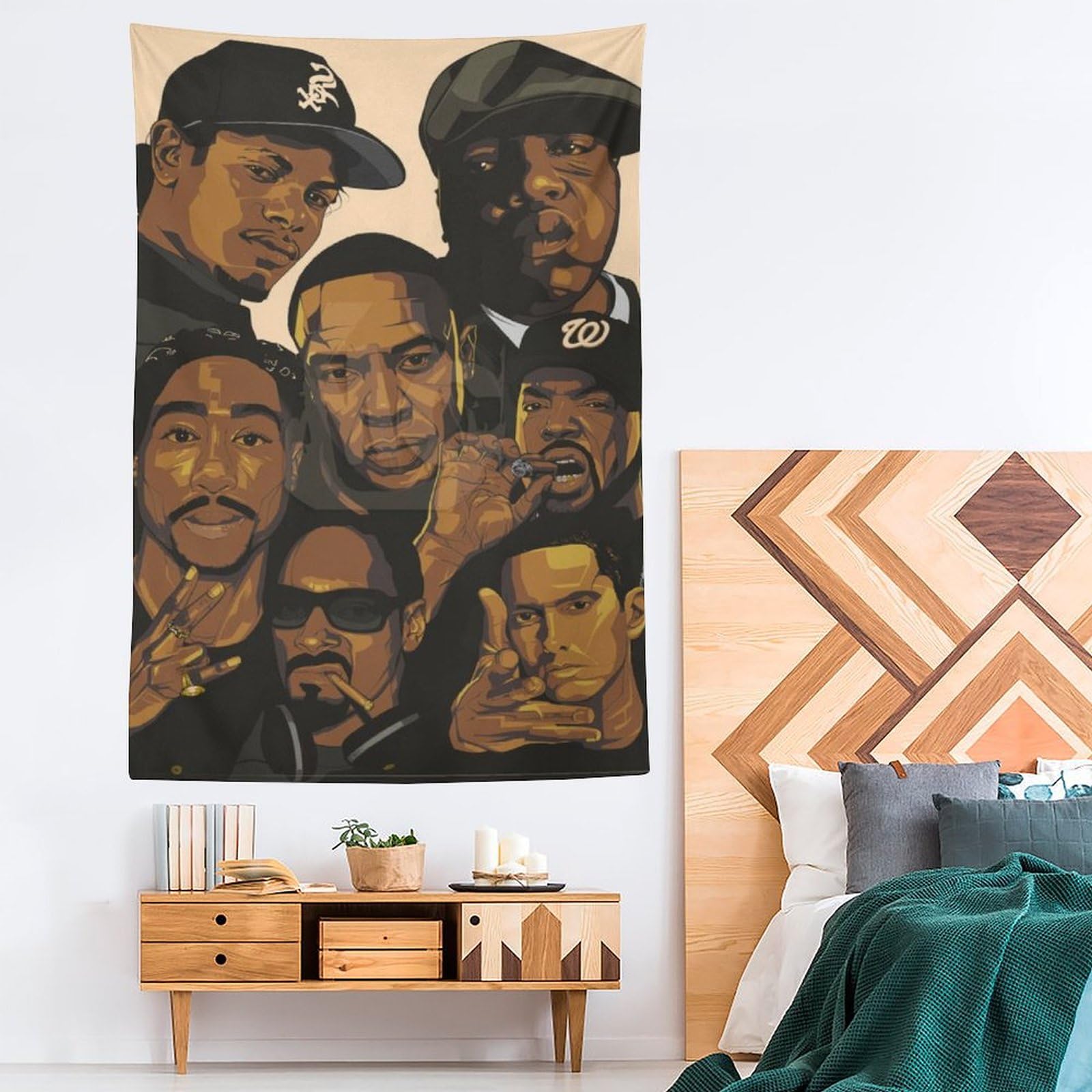 Poster con stampa artistica da parete, motivo: cantante rap, hip hop, tutte le stelle, 152,4 x 228,6 cm