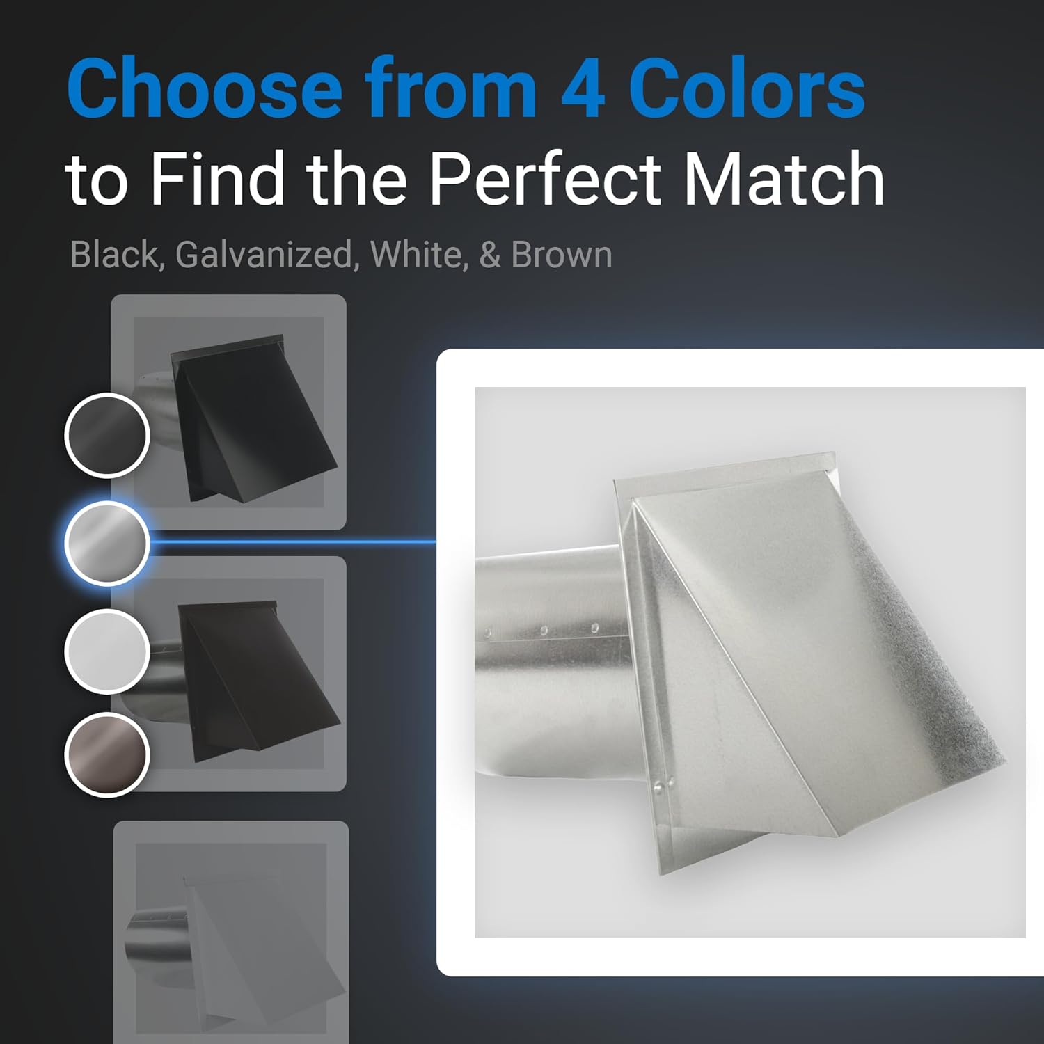 FAMCO Galvanized Steel Hooded Wall Vent with Screen, Used for Air Intake, Air Supply or Exhaust Applications