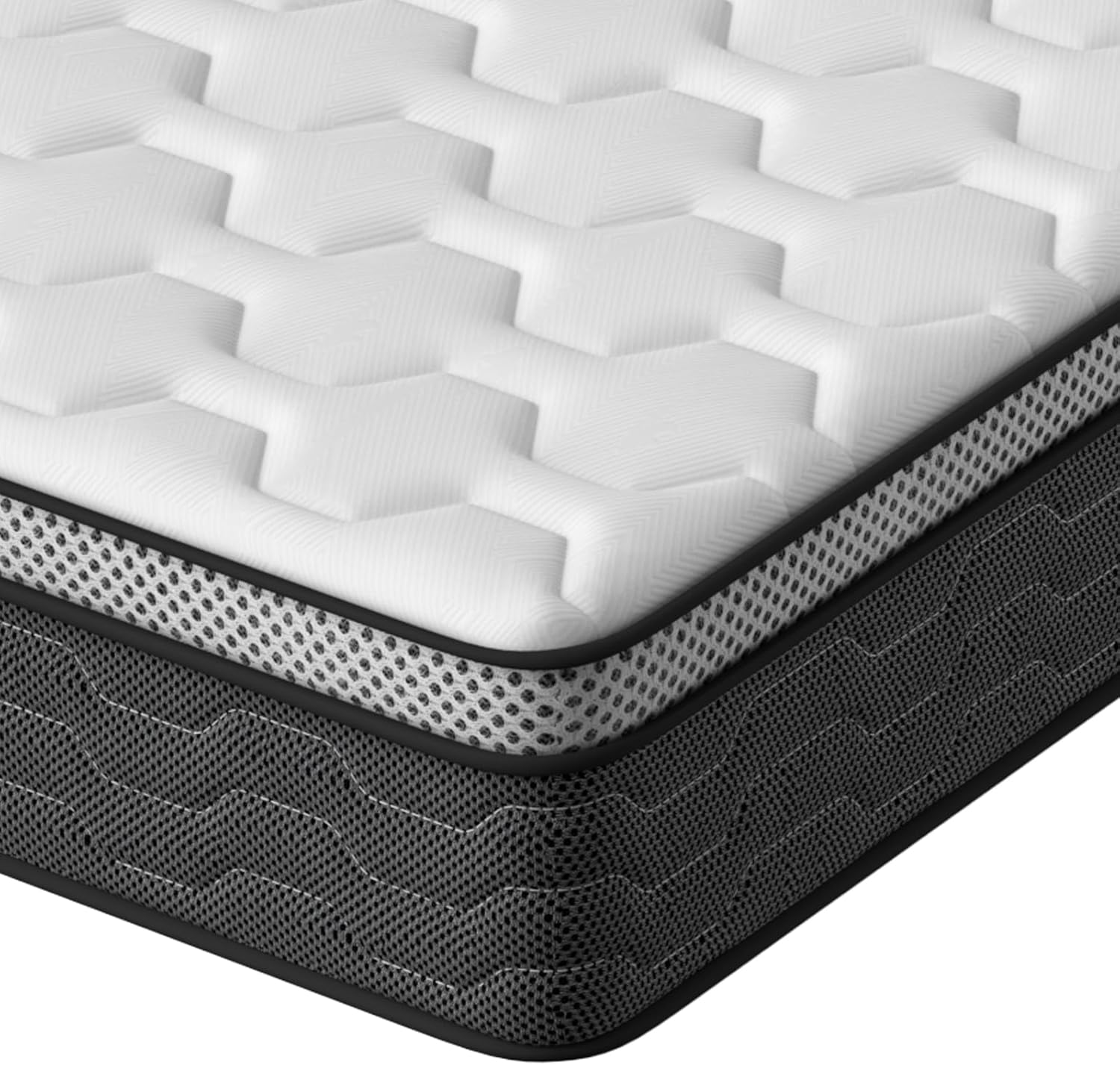 DEWINNER Single Mattresses,10 Inch Memory Foam Mattress, 3FT6 Single Bed Mattress (90×190×25cm), 7-Zone Support, Hybrid Pocket Sprung, Medium Firm, Breathable and Hypoallergenic image 1