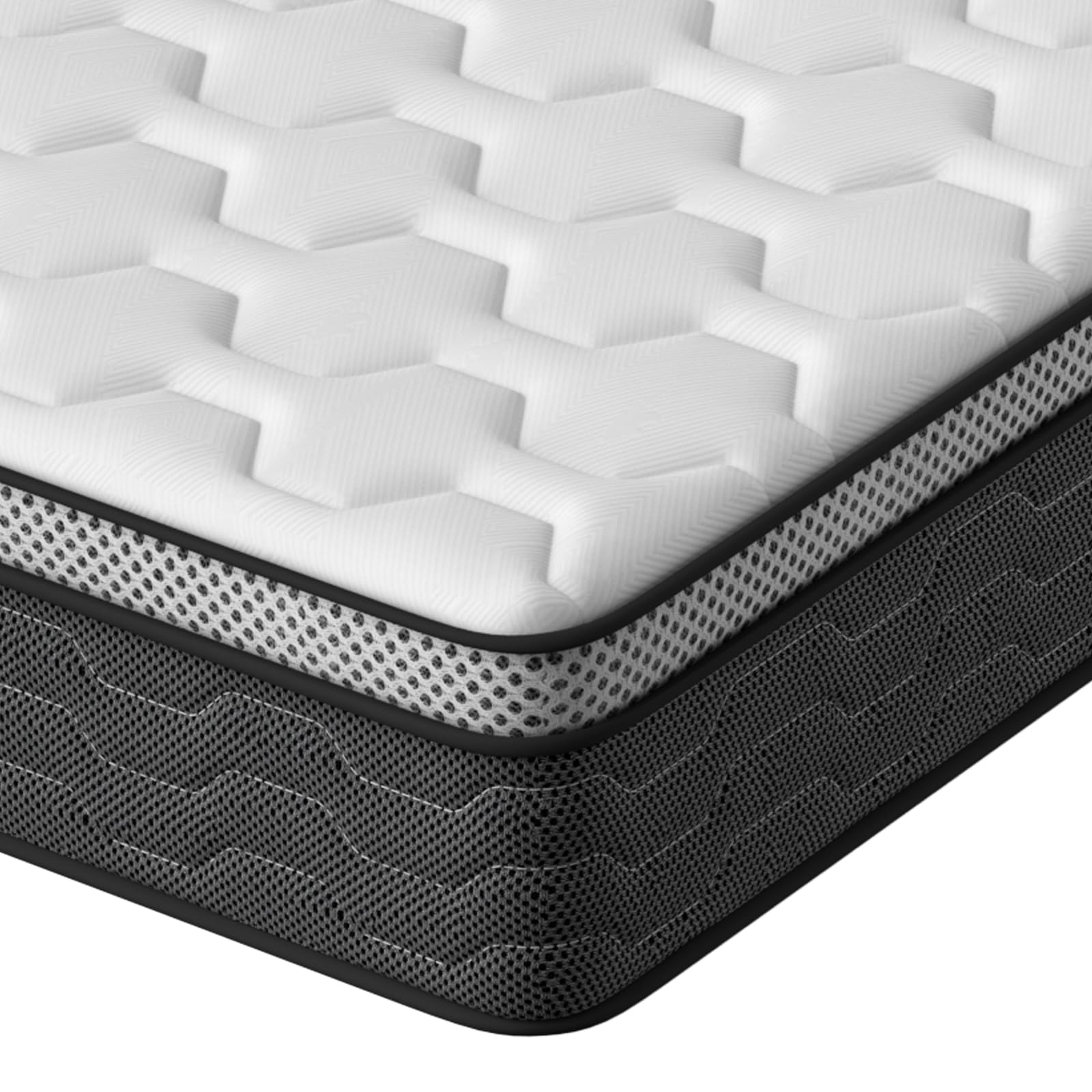 DEWINNER Double Mattress | 11 Inch Memory Foam Mattress | 7 Zone Orthopedic Pocket Sprungs Foam Hybrid | Medium Firm Motion - 135x190x28 cm