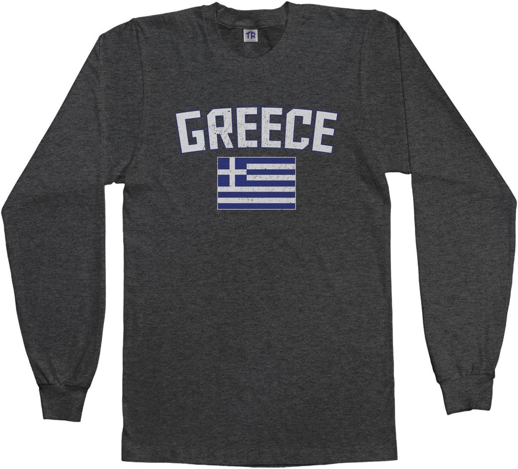 Threadrock Men's Greece Flag Long Sleeve T-Shirt