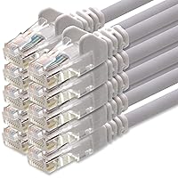 1aTTack.de 10m Cavo di Rete bianco - 10x - Cat.6 Ethernet Gigabit Lan RJ45 10 100 1000 Mbit s