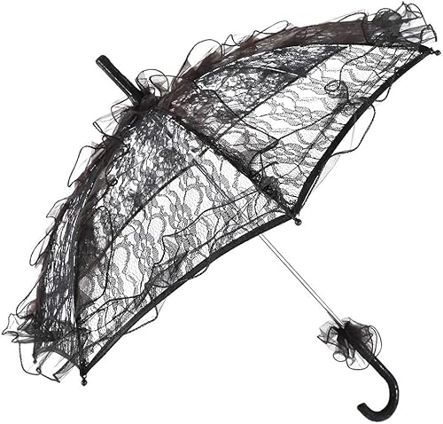 Miniatura 6 de A sixx Sombrilla de encaje, sombrilla de algodón de encaje nupcial para bodas, fiestas, baile, fotografía, paraguas de encaje, paraguas de boda para