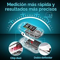 Vista 3 de Oxímetro de pulso, pantalla OLED de 4 colores, monitor de oxígeno con 20 × memoria, monitor de saturación de oxígeno en sangre (SpO2), alarma