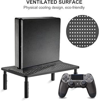 suptek Computer Monitor Stand Riser,Monitor Riser for Laptop, Printer, Notebook and All Flat Screen TV Display with Vented Platform,3 Height Adjustable Laptop Riser,1 Pack,Black(MST003)
