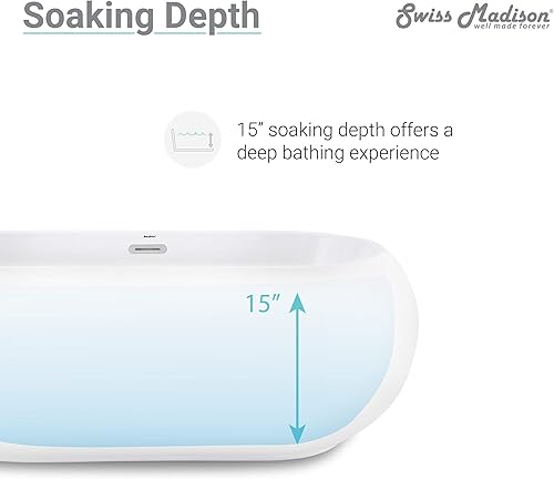 Miniatura 10 de Swiss Madison SM-FB577 Plaisir - Bañera de 63 pulgadas
