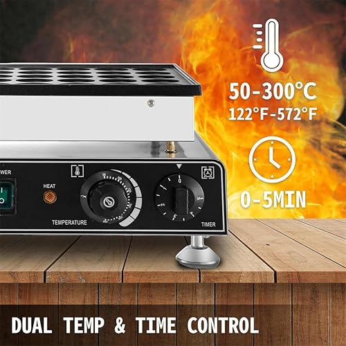 Miniatura 5 de Máquina para hacer panqueques holandesa de 50 agujeros, 1700 W, máquina eléctrica antiadherente para hacer panqueques, máquina para hacer panqueques