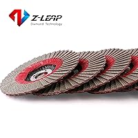 Vista 5 de Disco abrasivo de lijado de diamante con solapa de 5 pulgadas/4.921 in para metal, madera, piedra, azulejo, mármol, vidrio (paquete de 4)