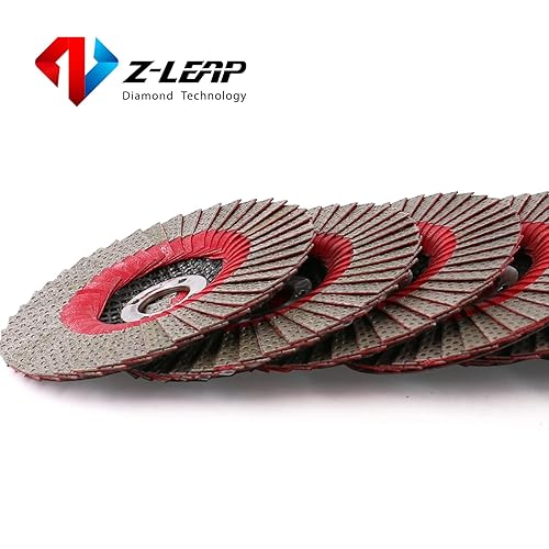 Miniatura 5 de Disco abrasivo de lijado de diamante con solapa de 5 pulgadas/4.921 in para metal, madera, piedra, azulejo, mármol, vidrio (paquete de 4)