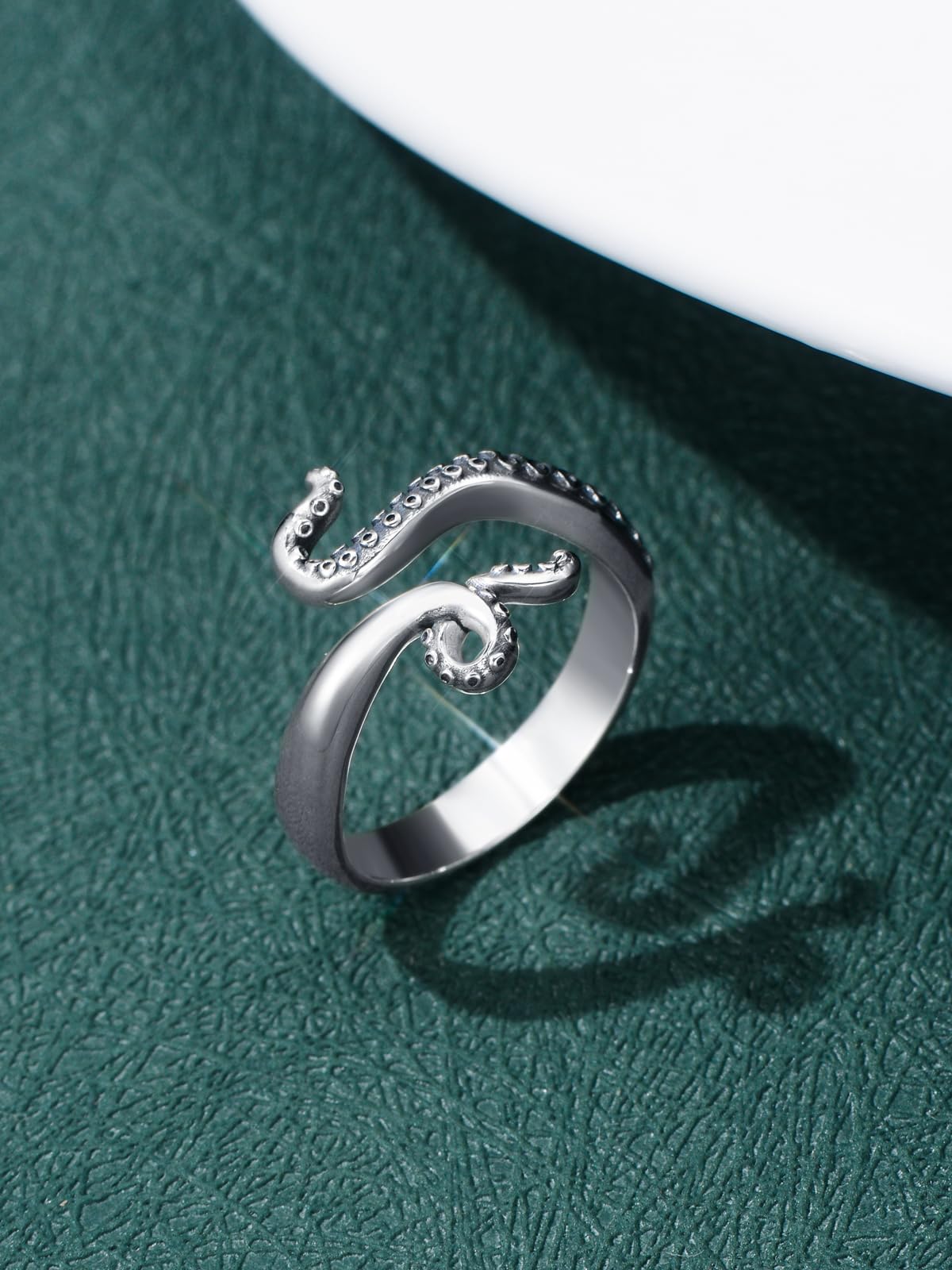 Killerwal offener Ring für sie Orca offener Ring 925 Sterling Silber Hai Ring Oktopus Tentakel Ring Ozean Tier offener Ring