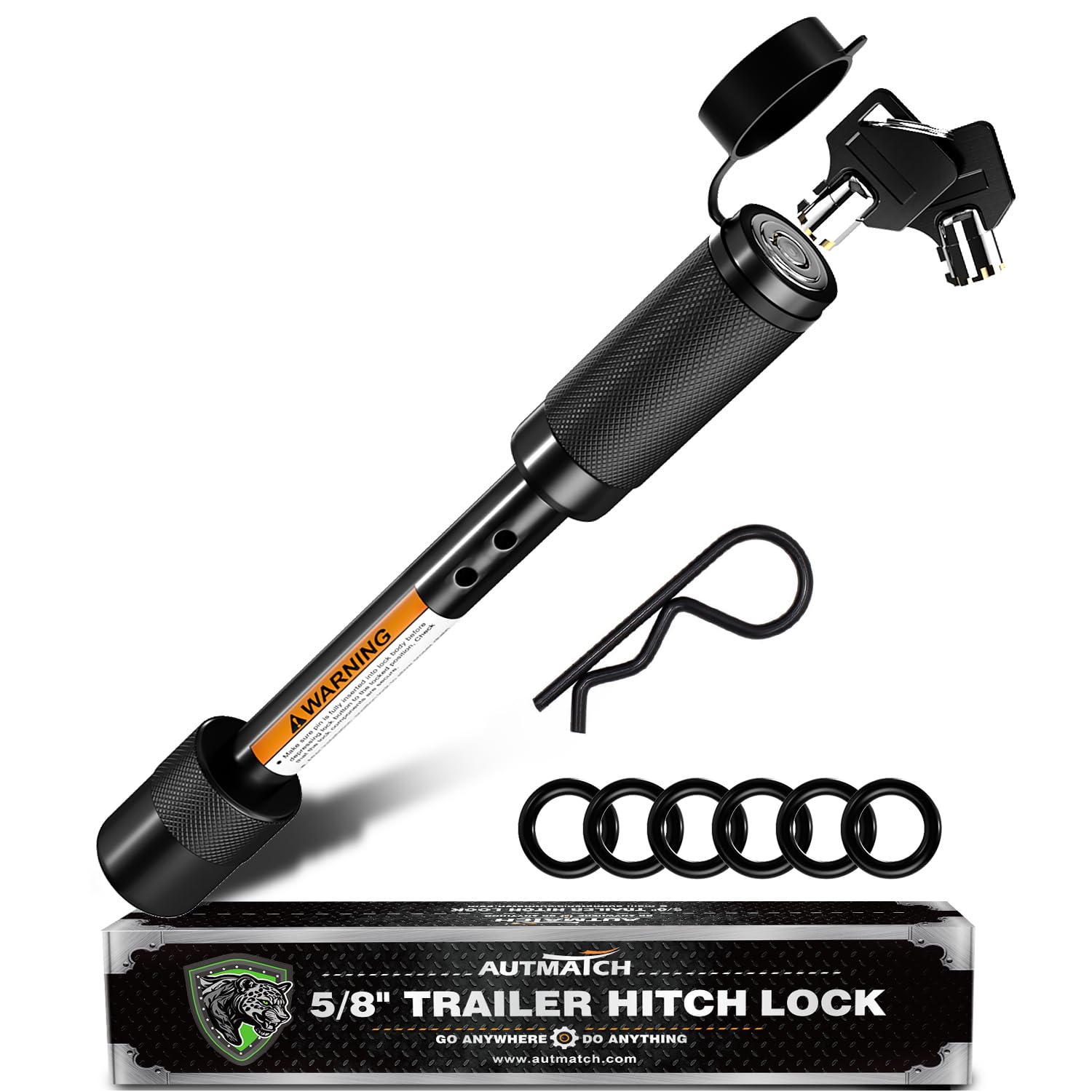 AUTMATCH Trailer Hitch Lock 5/8" - Locking Hitch Pin for 2"-2.5" Receivers