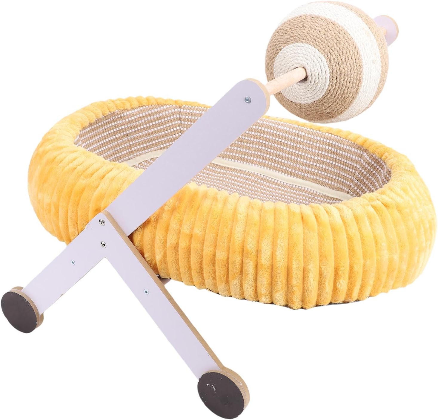 Zerodis Kitten Hammock Scratching Ball Cat Scratcher Bed 23.62 X 15.35in Compact Comfortable Integrated Kitten Hammock Scratching Ball Cat Scratcher Lounge for Small Cats Toys