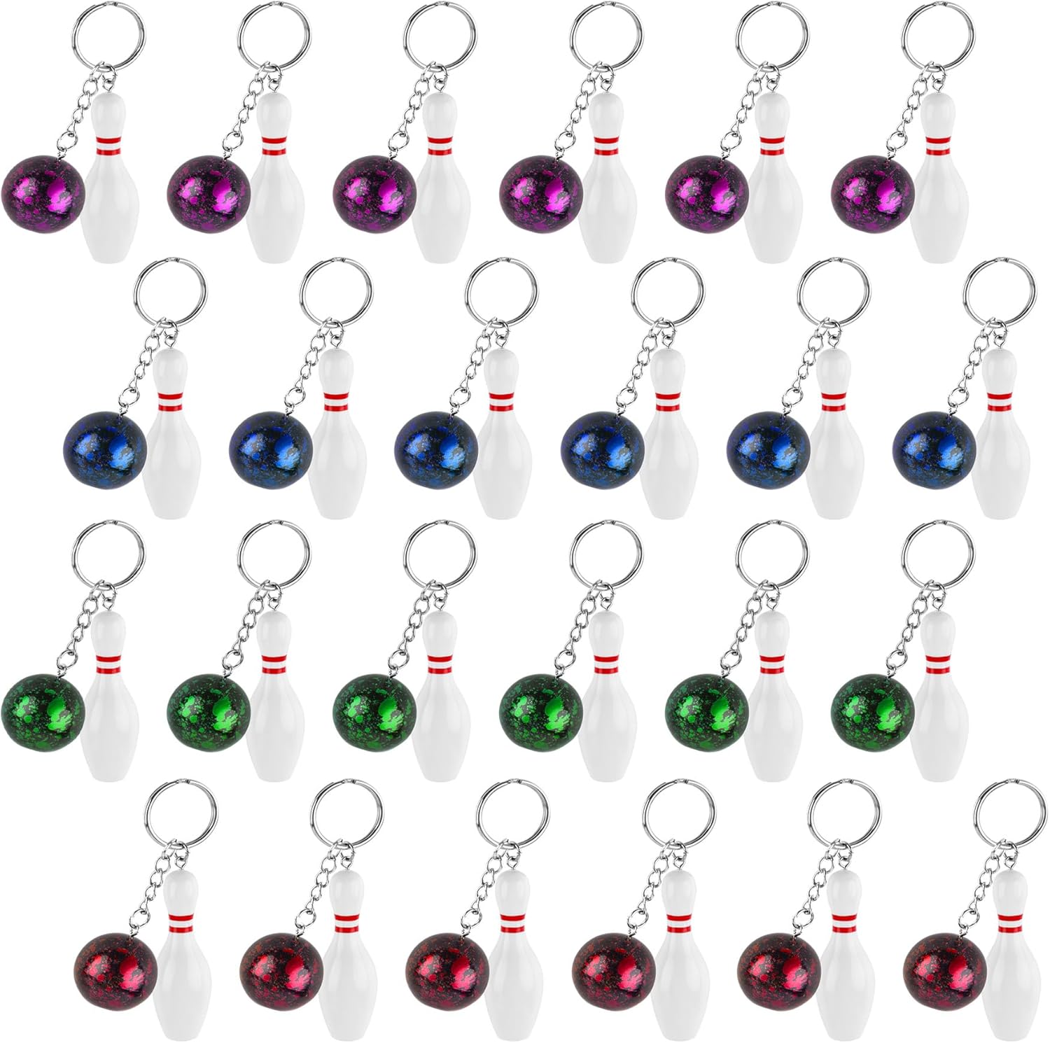 AUEAR, Bowling Pin Keychain Sport Keychain for Backpack DIY Craft Accesories