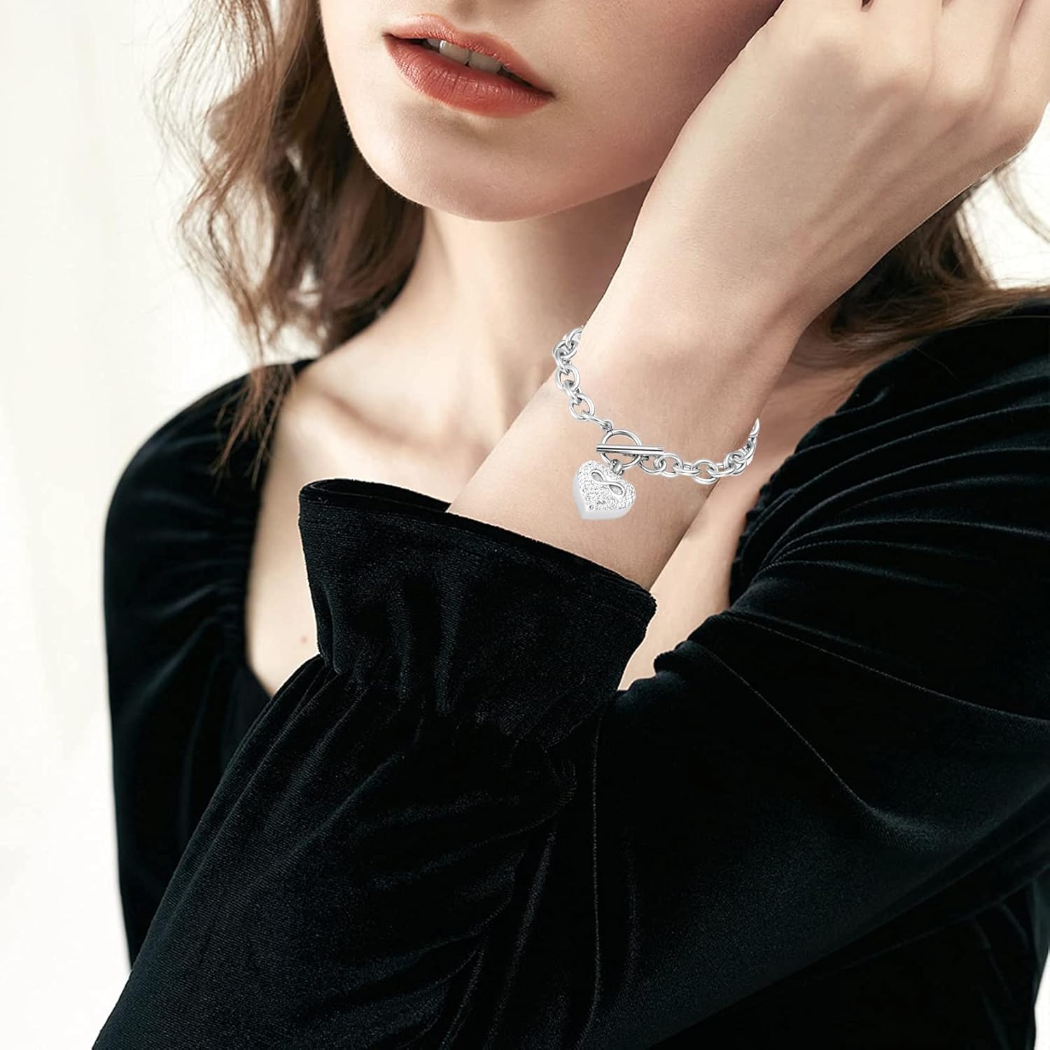 zeqingjw Infinity Heart Cremation Bracelet for Ashes - Stainless Steel Urn Bangles for Pet/Human Ashes - Memorial Keepsake Ash Jewelry - Image 4