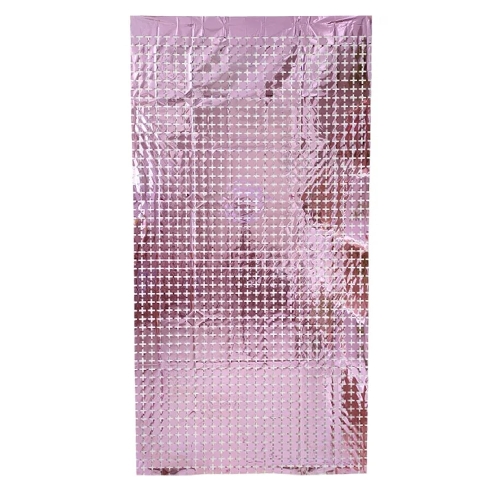 Decoraciones con Cortinas de Papel Metalizado, Cortina de oropel 1m x 2m, telón Fondo Multicolor for fotografía Fiesta Boda y cumpleaños(Pink)