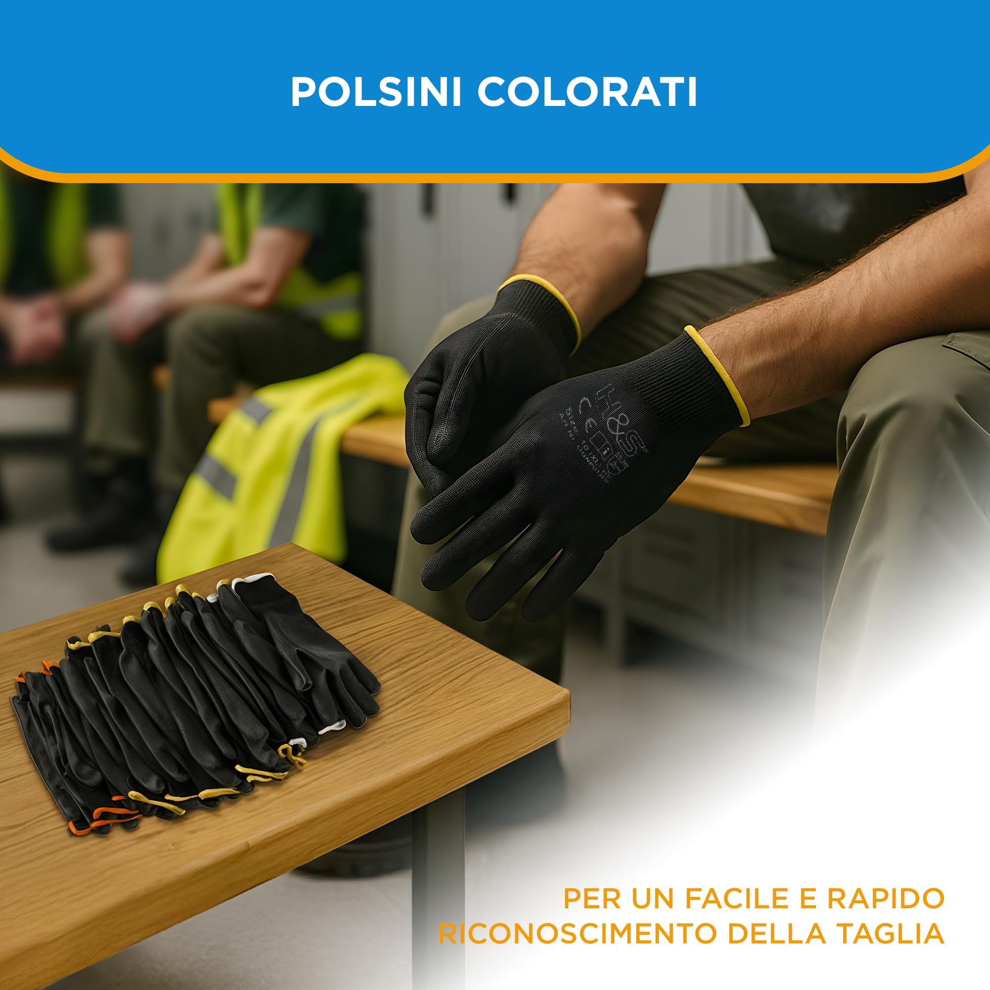 Guanti Da Lavoro In Nylon PU Neri – Impugnatura Sicura, Taglie Dalla 6 Alla 10 – Lotto Da 1, 6 O 12 Paia