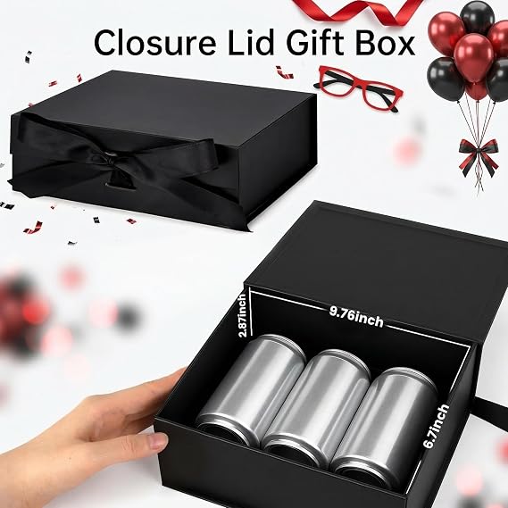 VGOODALL Black Magnetic Gift Box, 10.5 X 7.5 X 3.1 inches