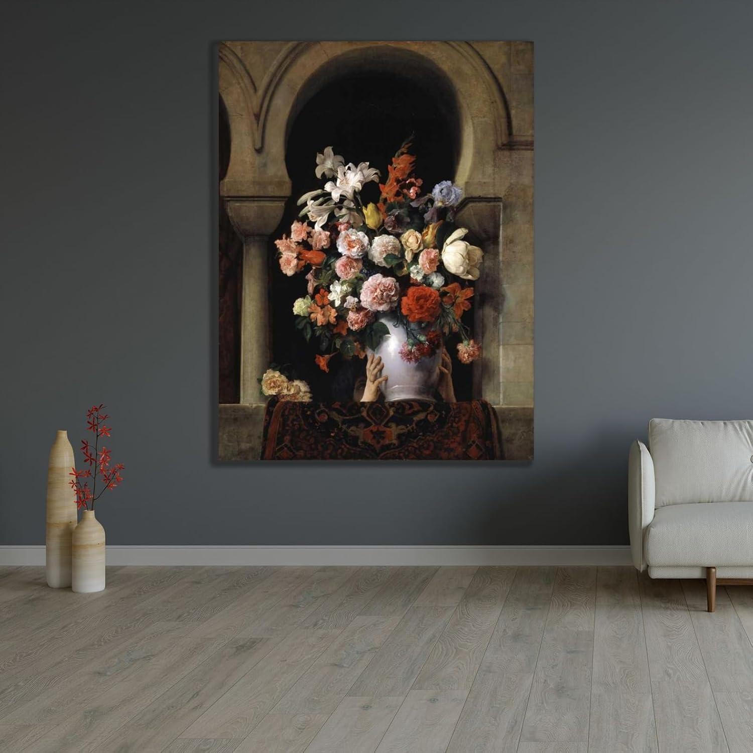 ArtDirect Vase of Flowers In The Window Unframed Art Print Giclee Poster by Hayez, Francesco - Ready for Framing with Customization Sizes 8x10, 11x14, 15x20, 24x32, 36x48, and 45x60 Inches