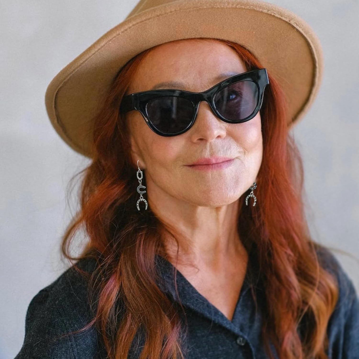 Silver Dangle Earrings on 925 Sterling Silver Wire, Western Cowgirl Style, Fashion Trendy Handmade Earrings for Women Girls, Hypoallergenic (Horseshoe B) - Image 4