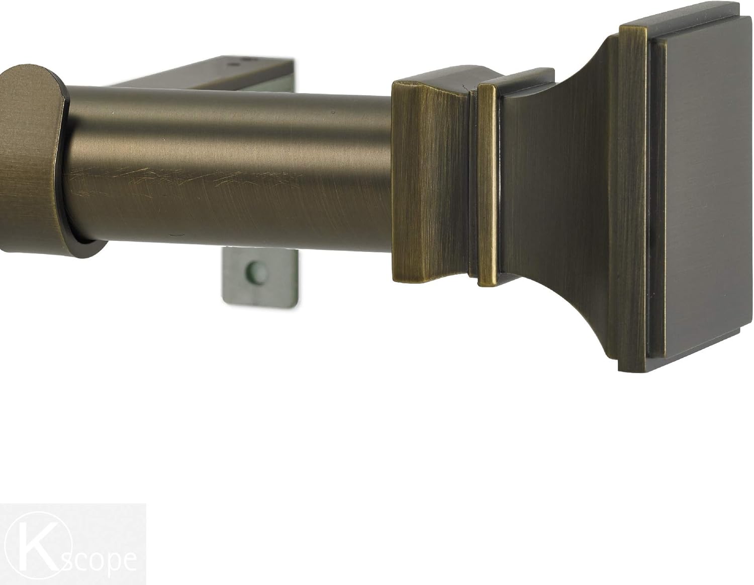 Versailles 1-1/8 Inch Diameter Single Window Curtain Rod Set, 96 Inch, Flat Bronze